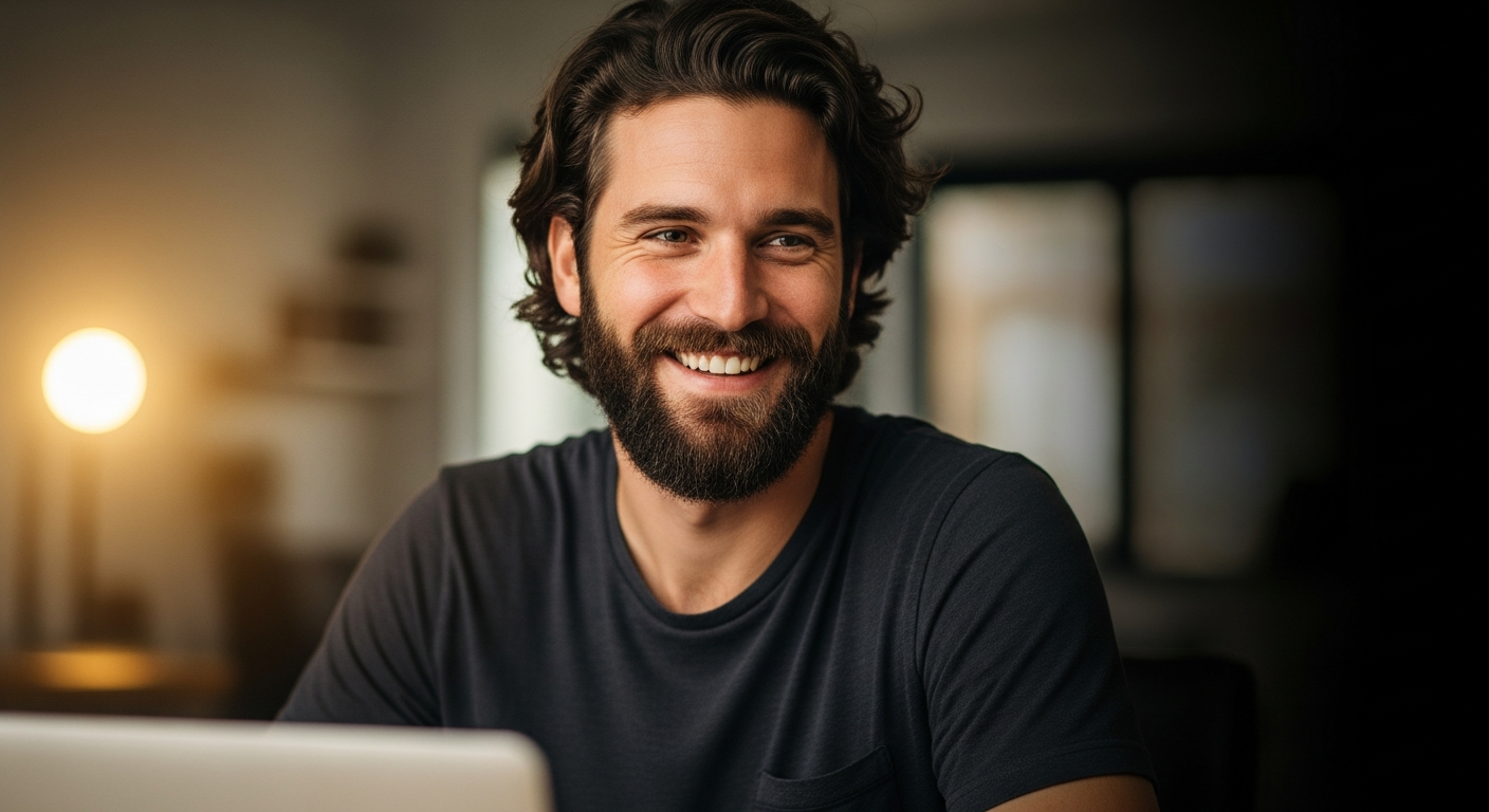 Sales rep working at laptop