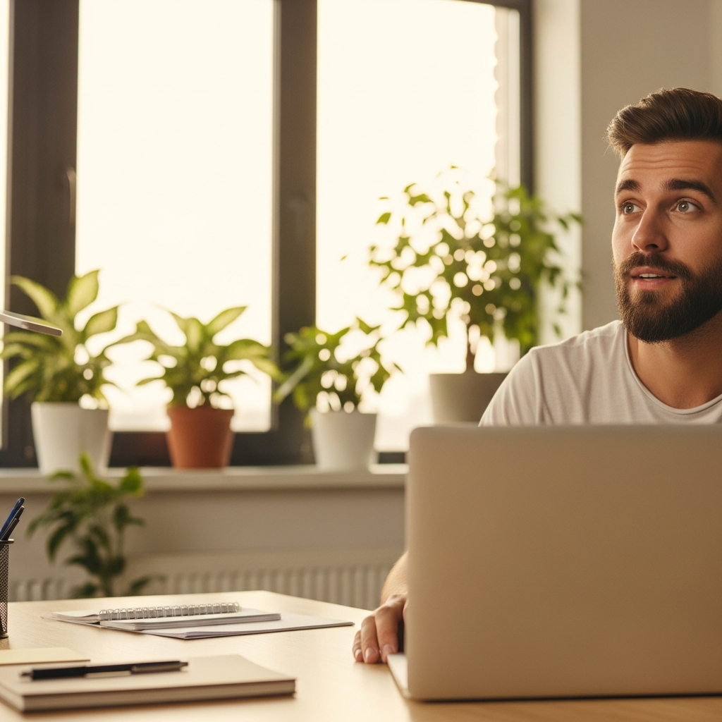 Sales professional at desk